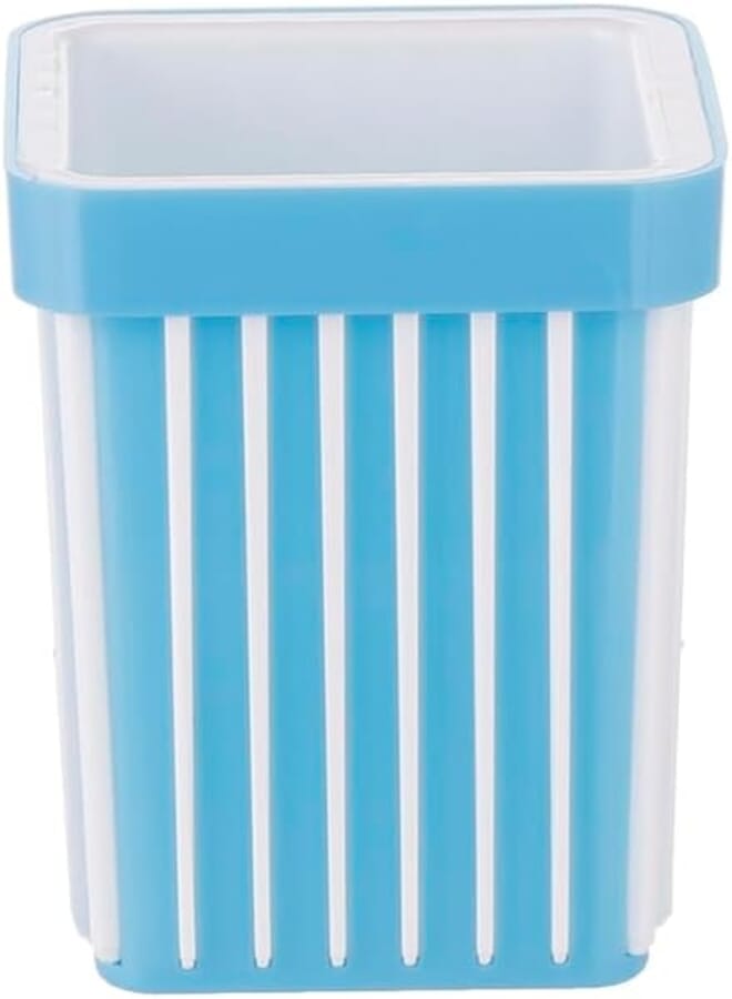 3A DG-6911 Plastic Pen Holder 7X7X11 CM - White and Blue